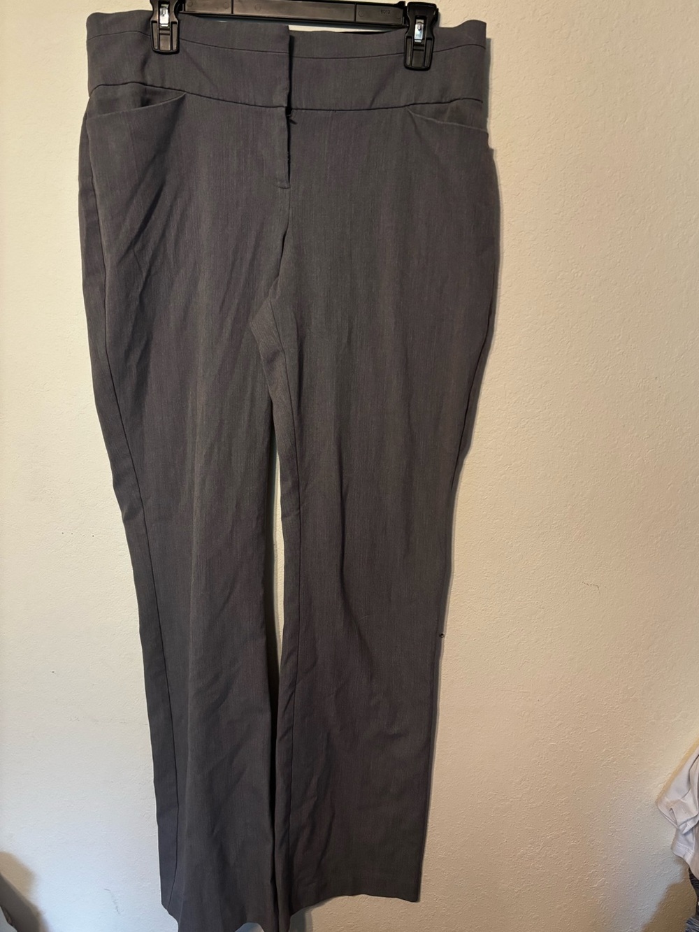 Maurices Dress Pants 9/10 Long Charcoal Gray Bootcut Stretch Work Trouser
